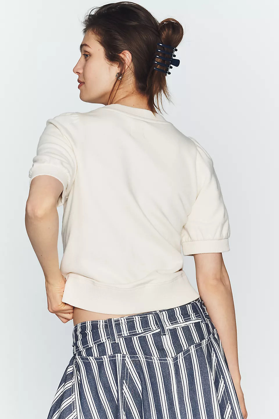 Maeve Puff-Sleeve Sweatshirt Tee