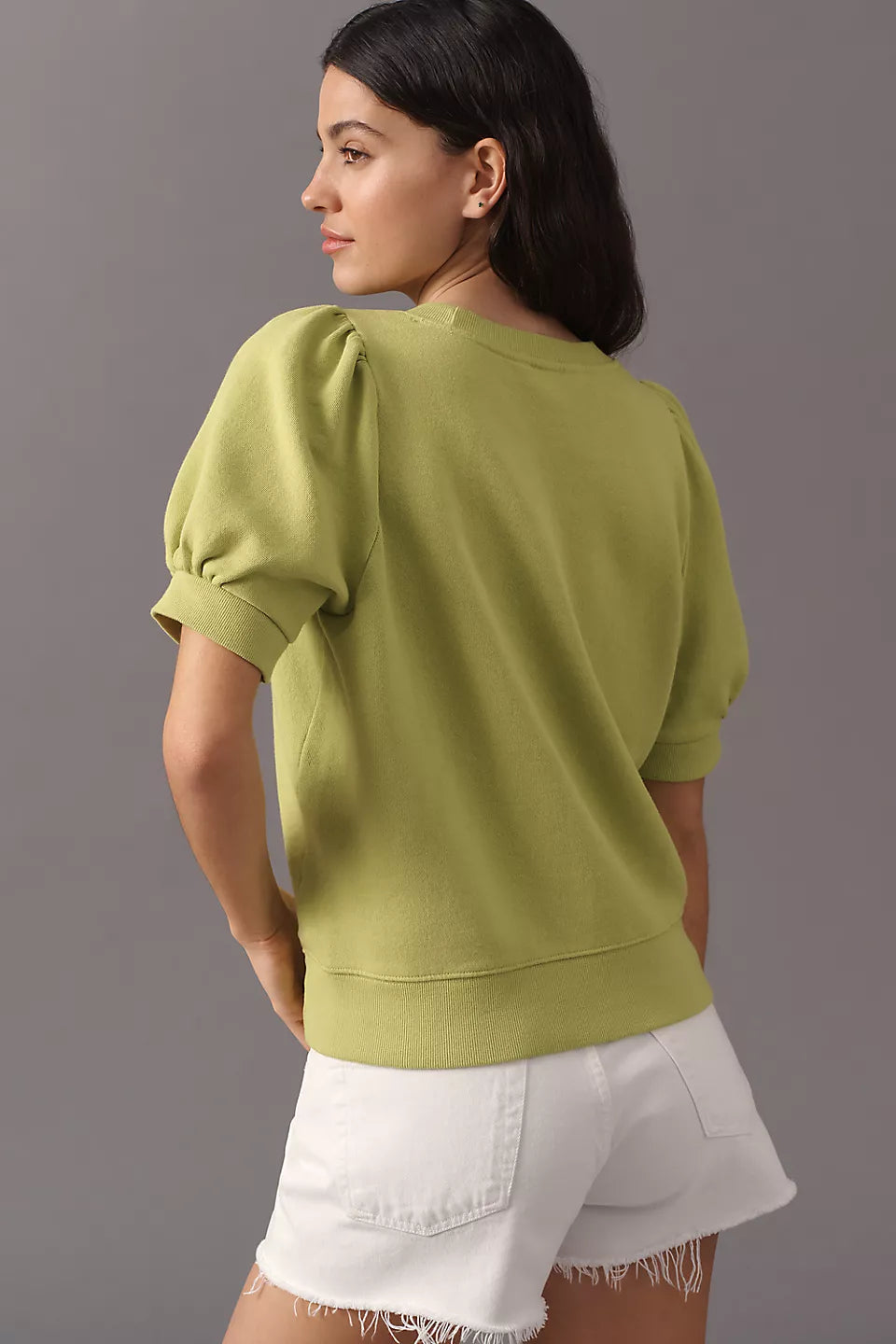 Maeve Puff-Sleeve Sweatshirt Tee
