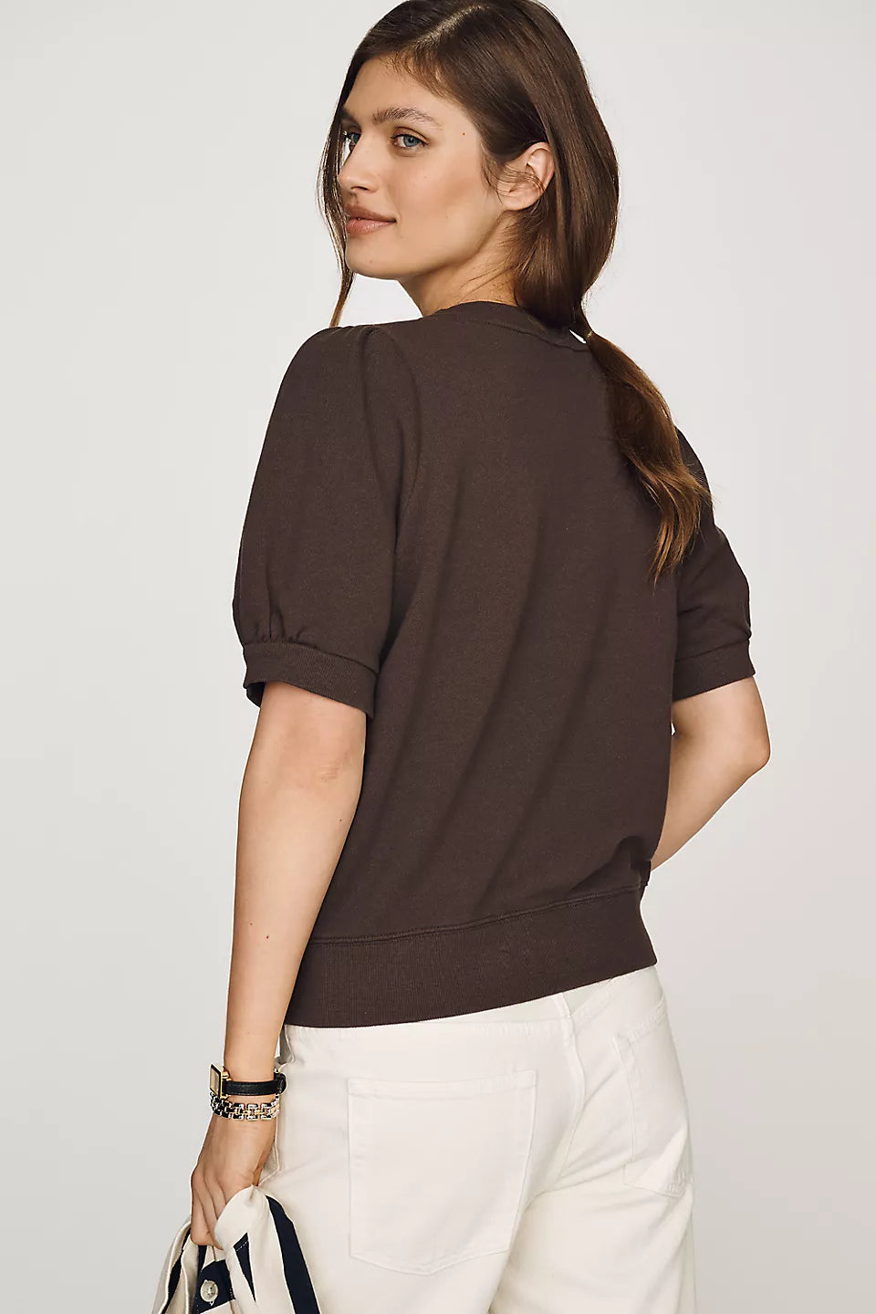 Maeve Puff-Sleeve Sweatshirt Tee