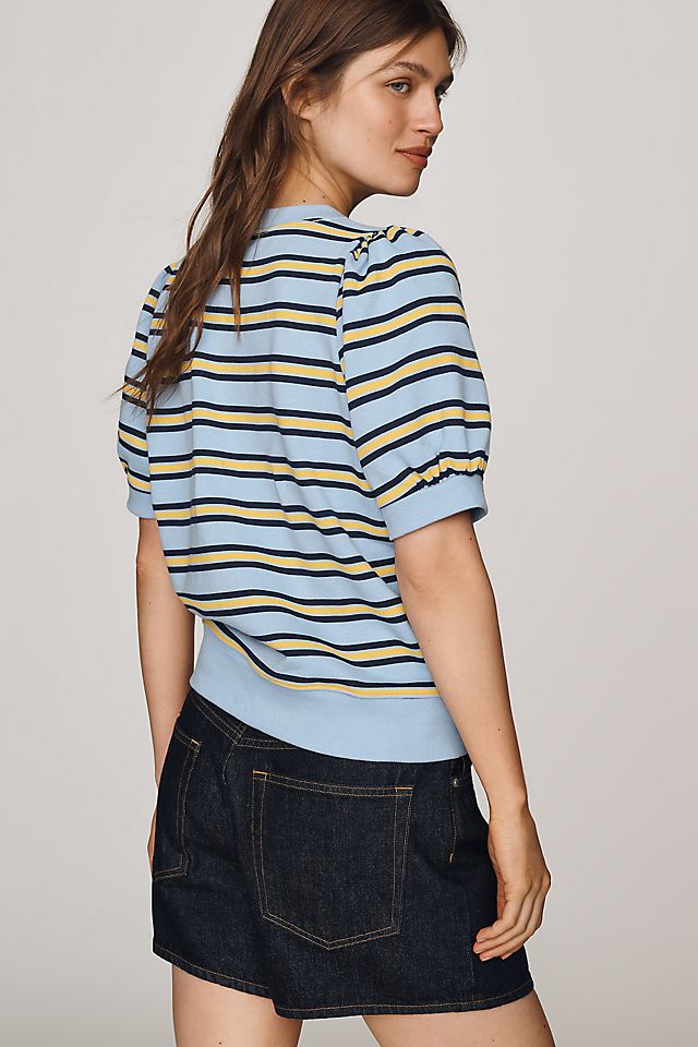 Maeve Puff-Sleeve Sweatshirt Tee