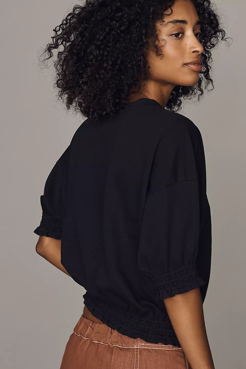 Maeve Short-Sleeve Bubble Sweatshirt