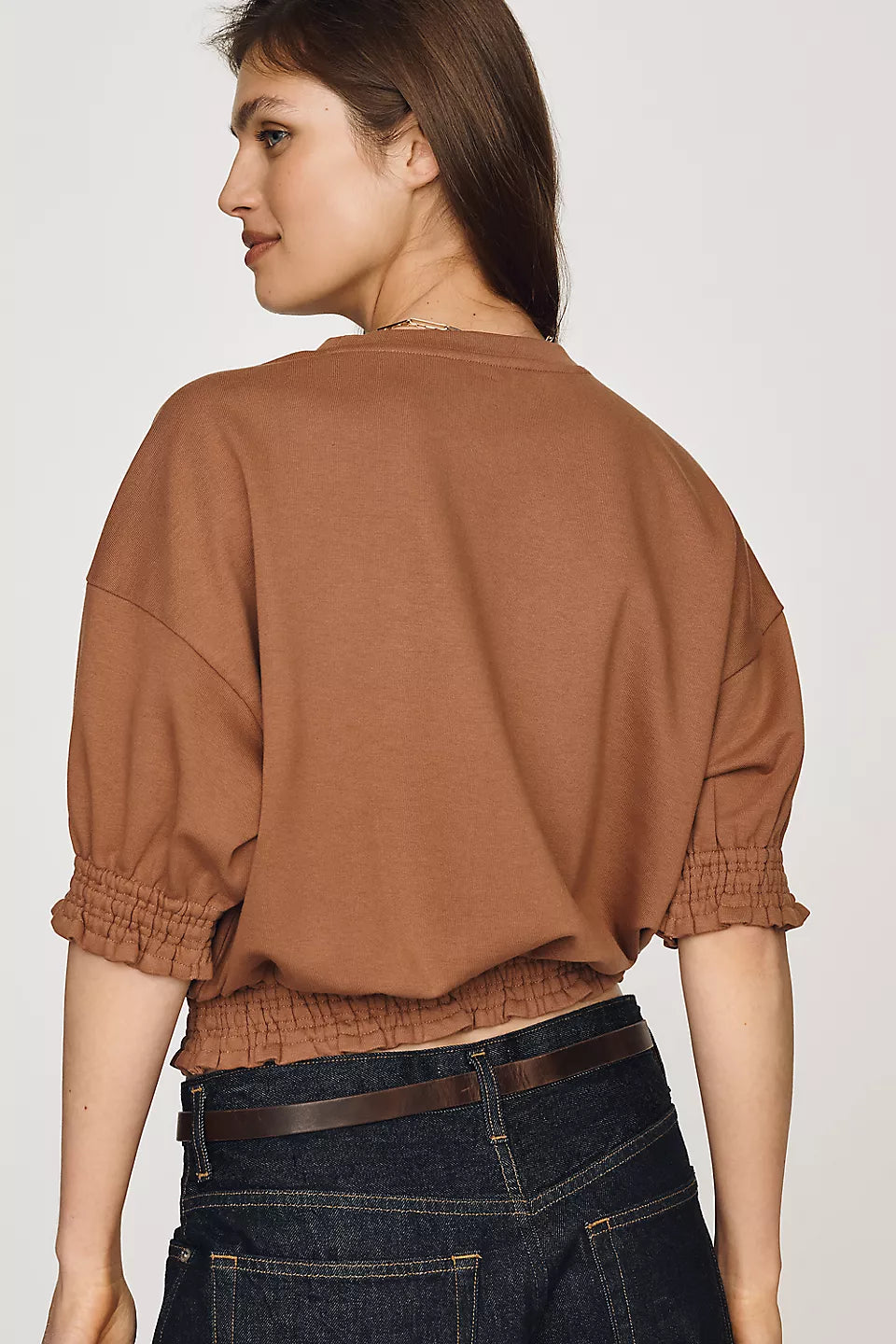 Maeve Short-Sleeve Bubble Sweatshirt