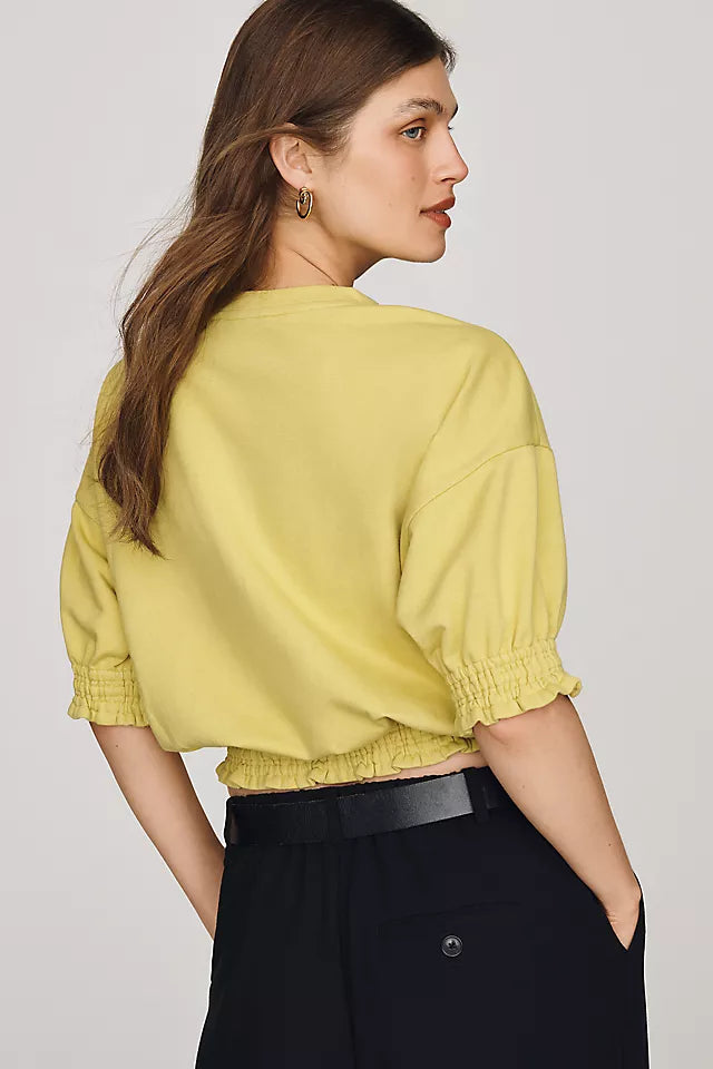Maeve Short-Sleeve Bubble Sweatshirt