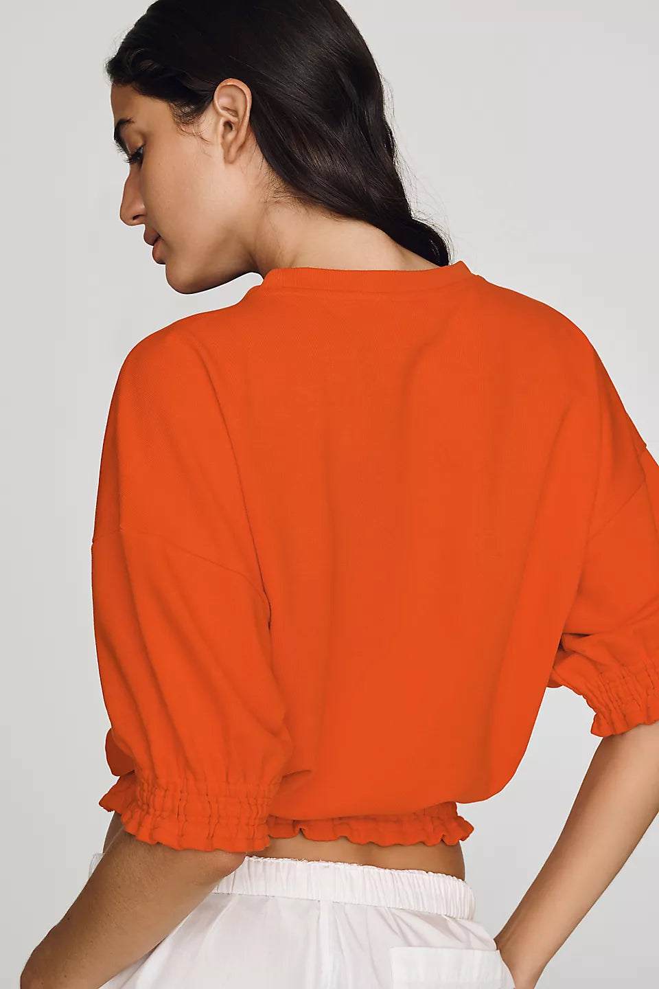Maeve Short-Sleeve Bubble Sweatshirt