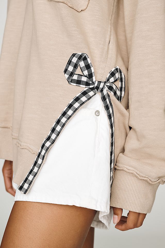 Pilcro Cotton V-Neck Side-Tie Top