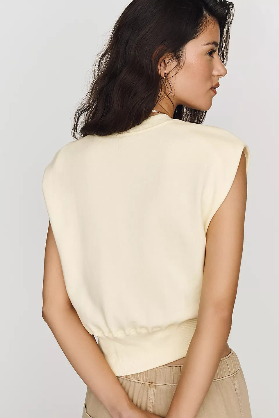 Cotton V-Neck Muscle Sweatshirt