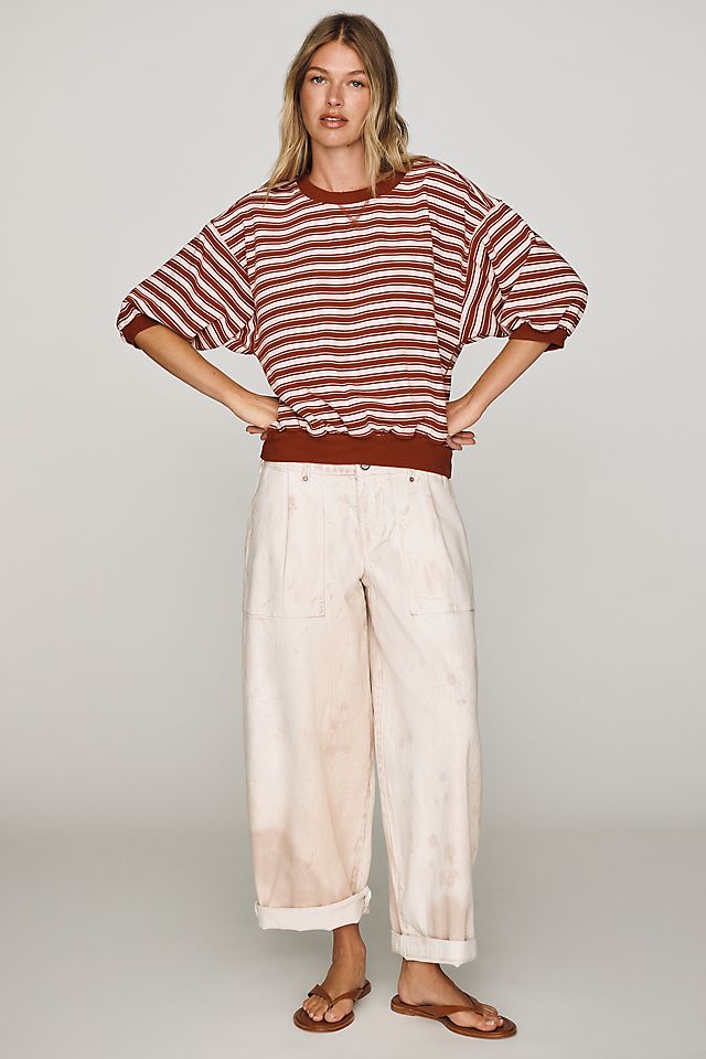 Pilcro Niki Cotton Bubble Sweatshirt