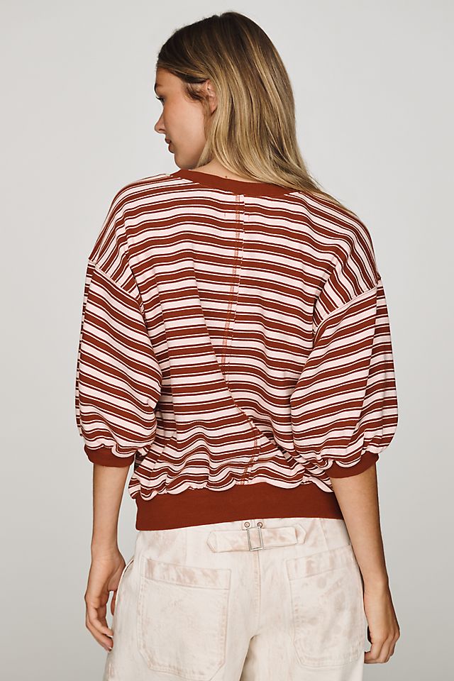 Pilcro Niki Cotton Bubble Sweatshirt