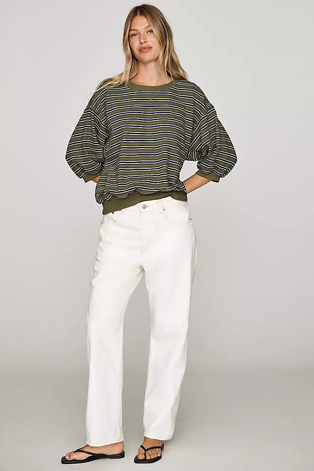 Pilcro Niki Cotton Bubble Sweatshirt