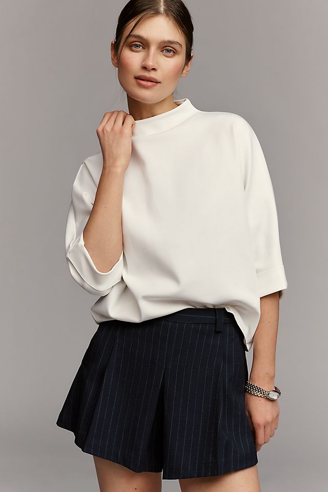 By Anthropologie Whitley Mock-Neck Top