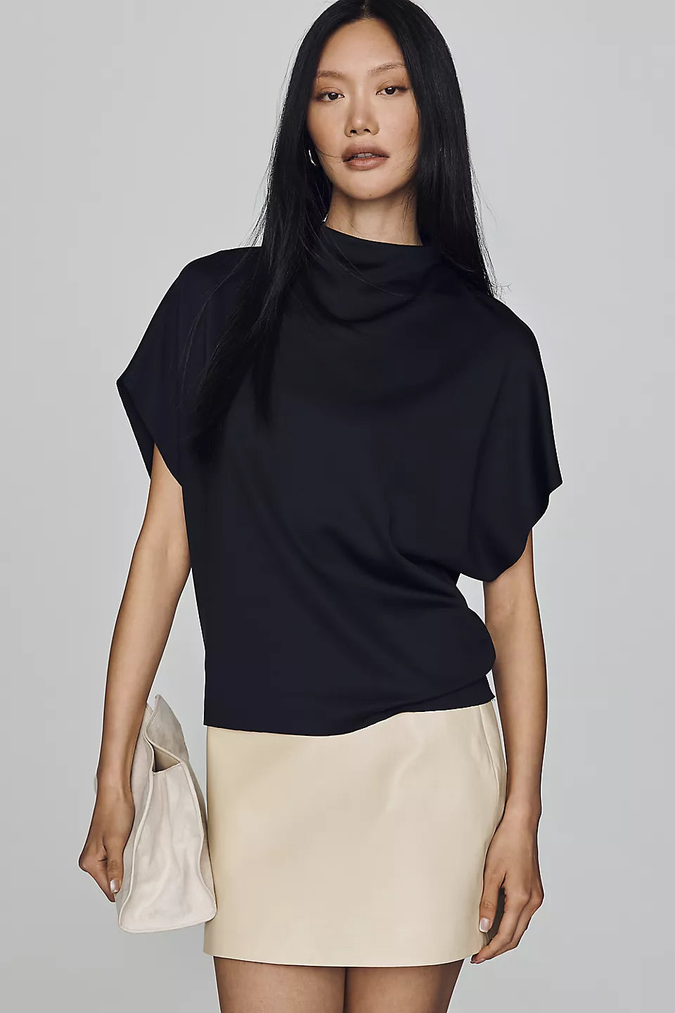 Mock-Neck Batwing Top