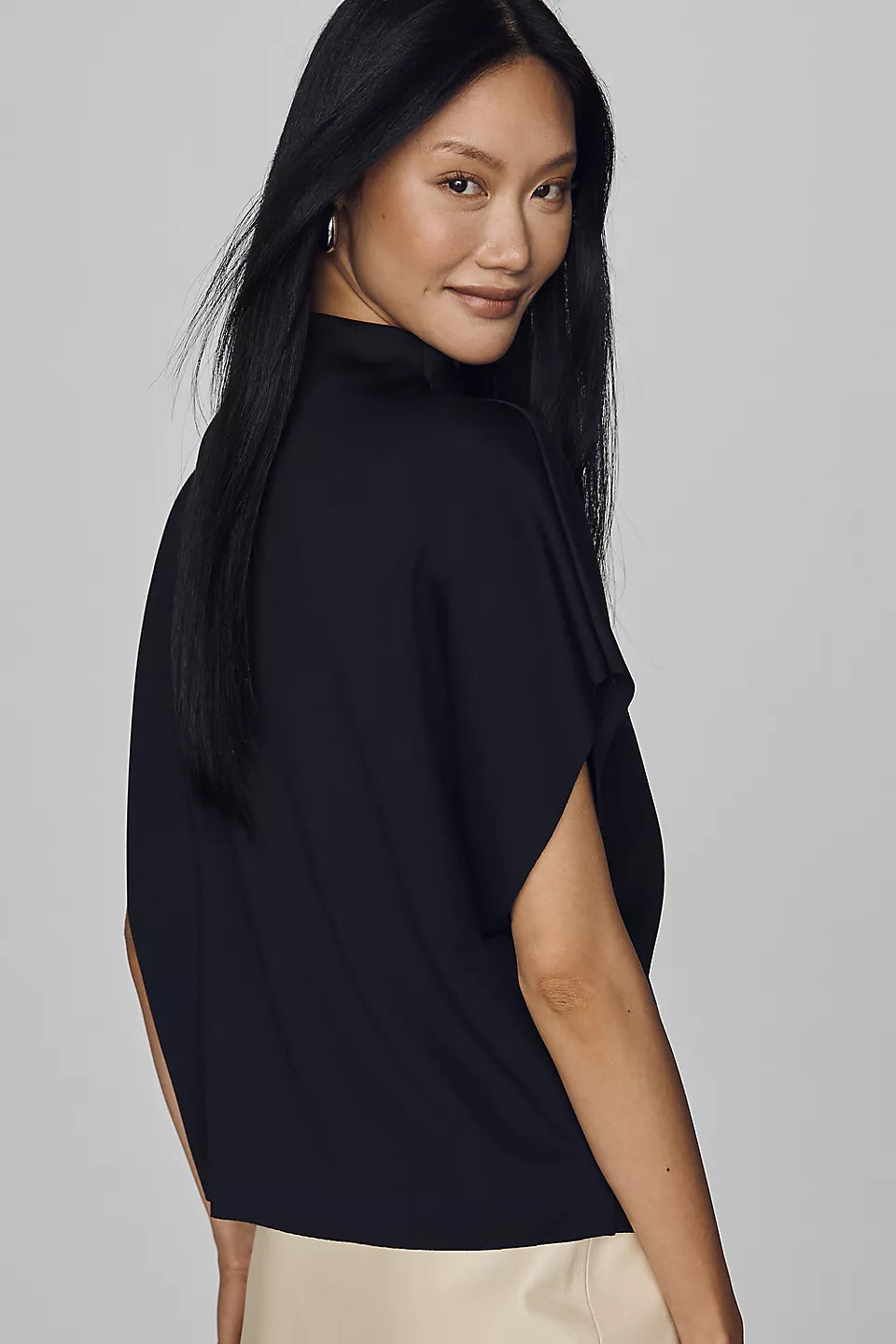 Mock-Neck Batwing Top