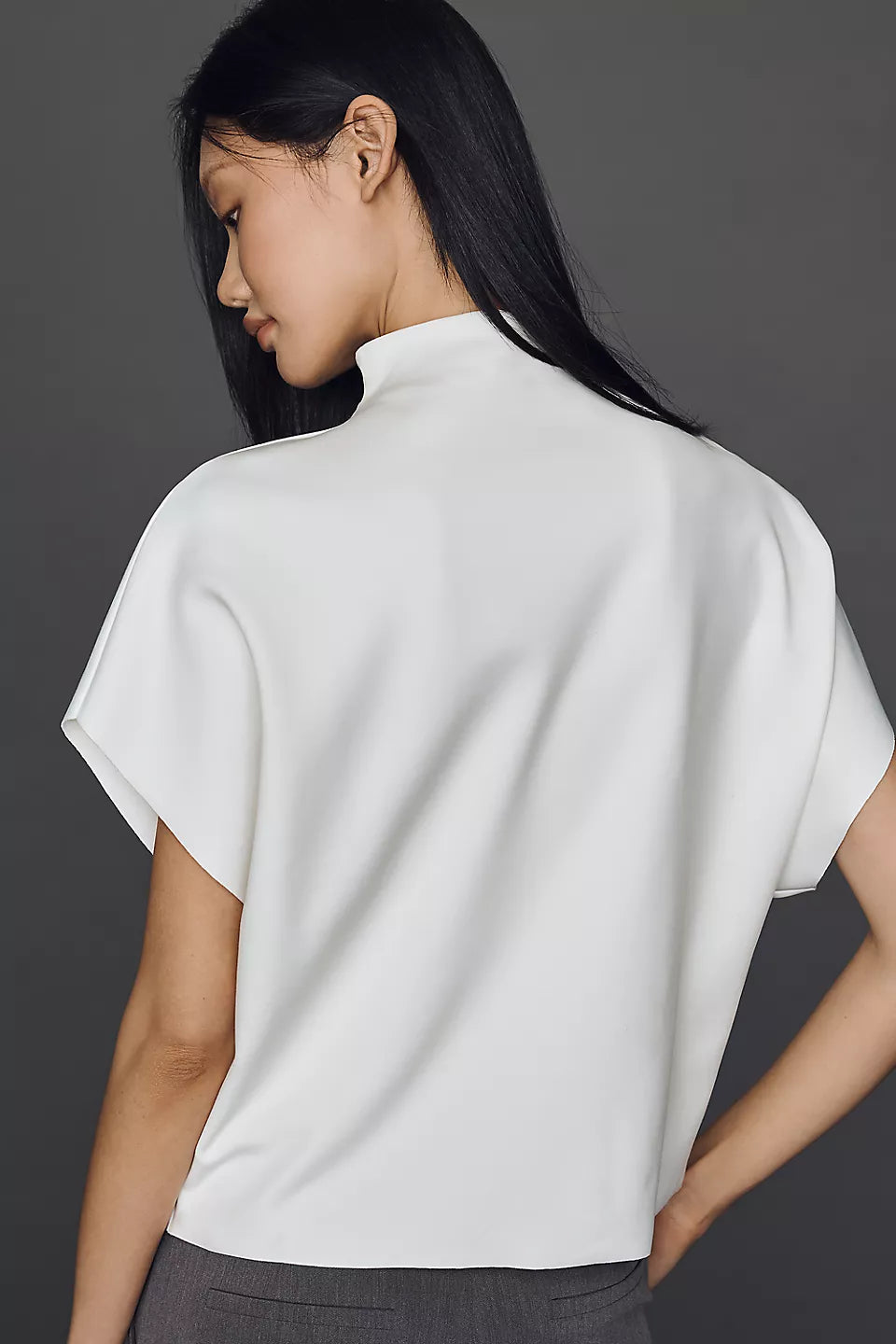 Mock-Neck Batwing Top