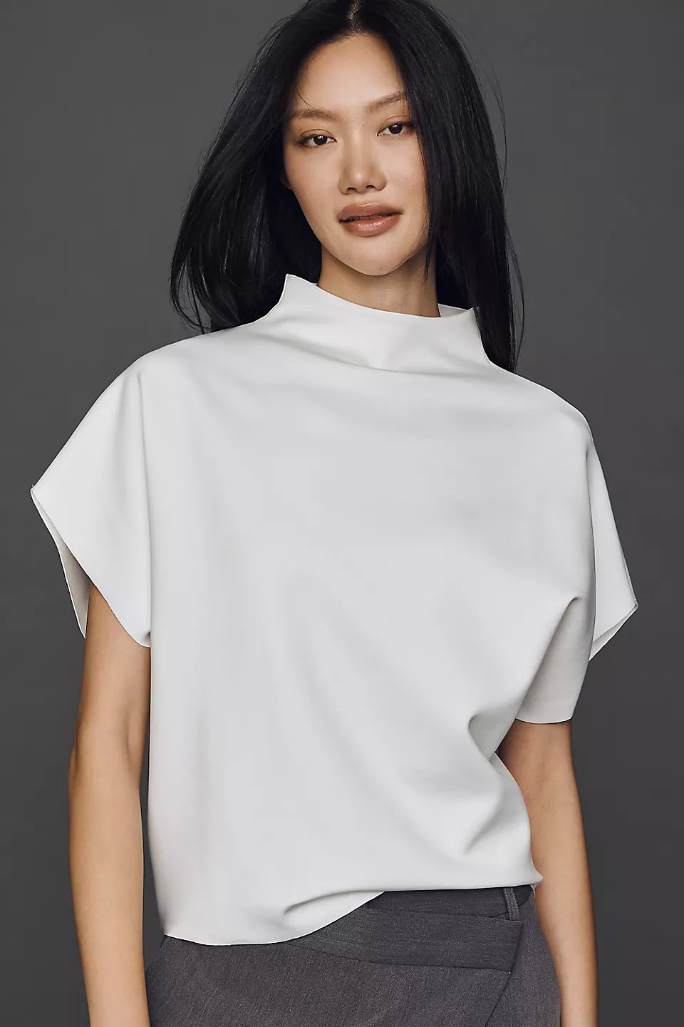 Mock-Neck Batwing Top