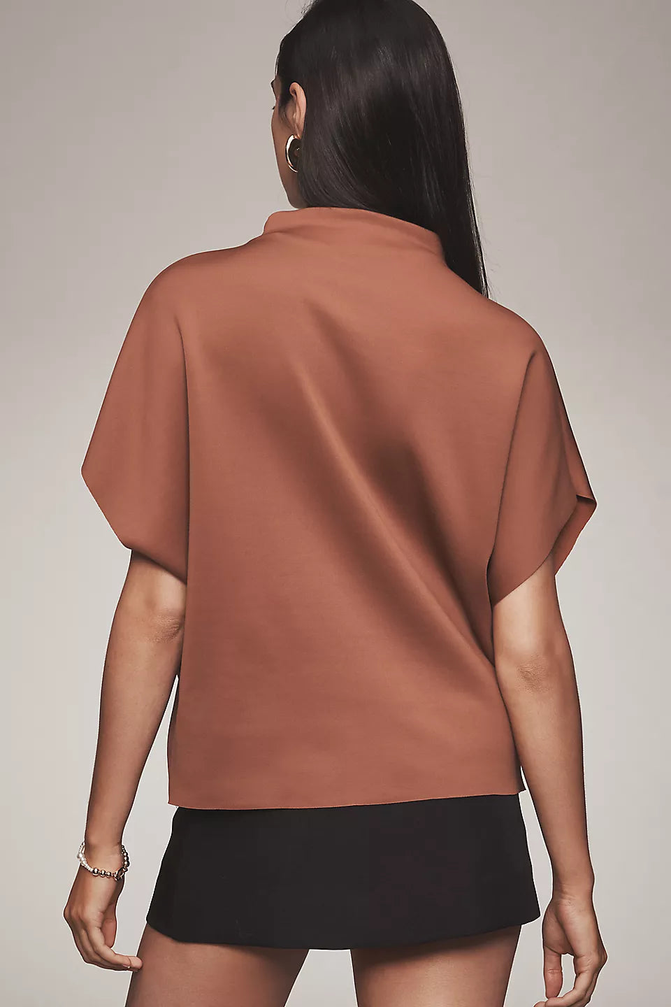 Mock-Neck Batwing Top