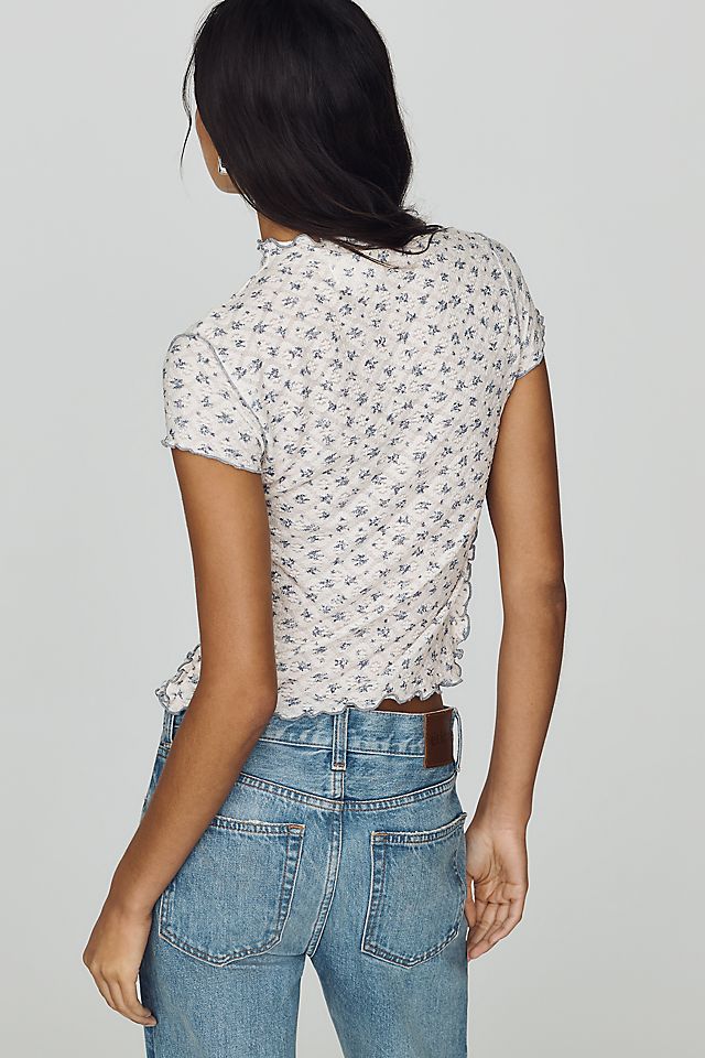 By Anthropologie Mock-Neck Ditsy Top