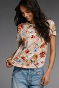 Pilcro Bennie Cotton Slim Crew Neck Tee