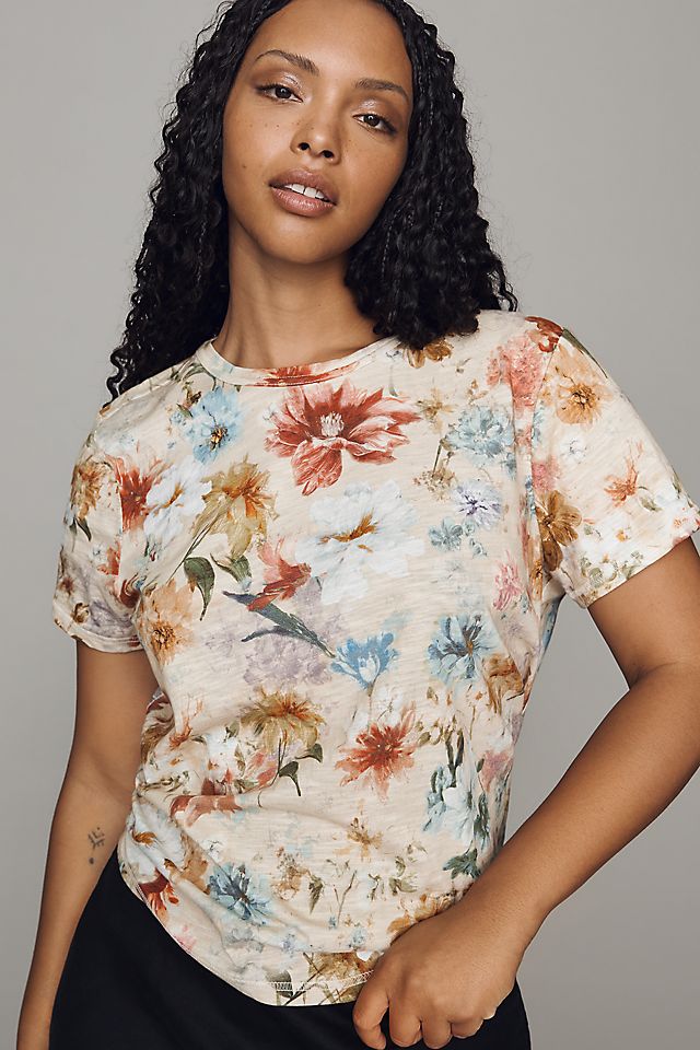 Pilcro Bennie Cotton Slim Crew Neck Tee