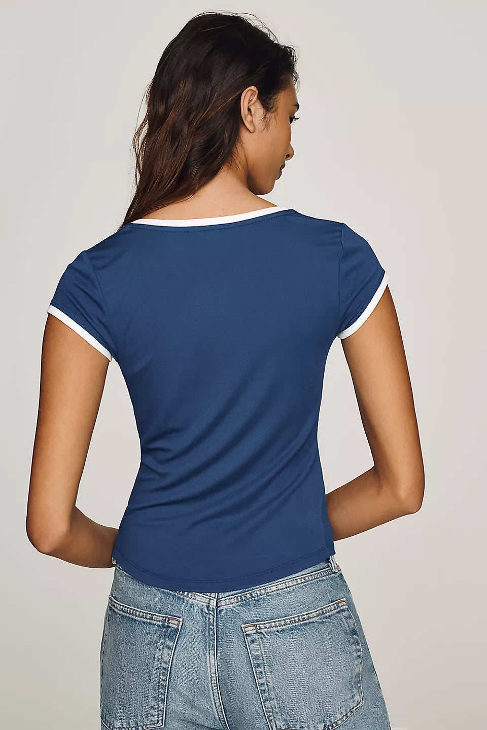 Maeve Cotton V-Neck Tee