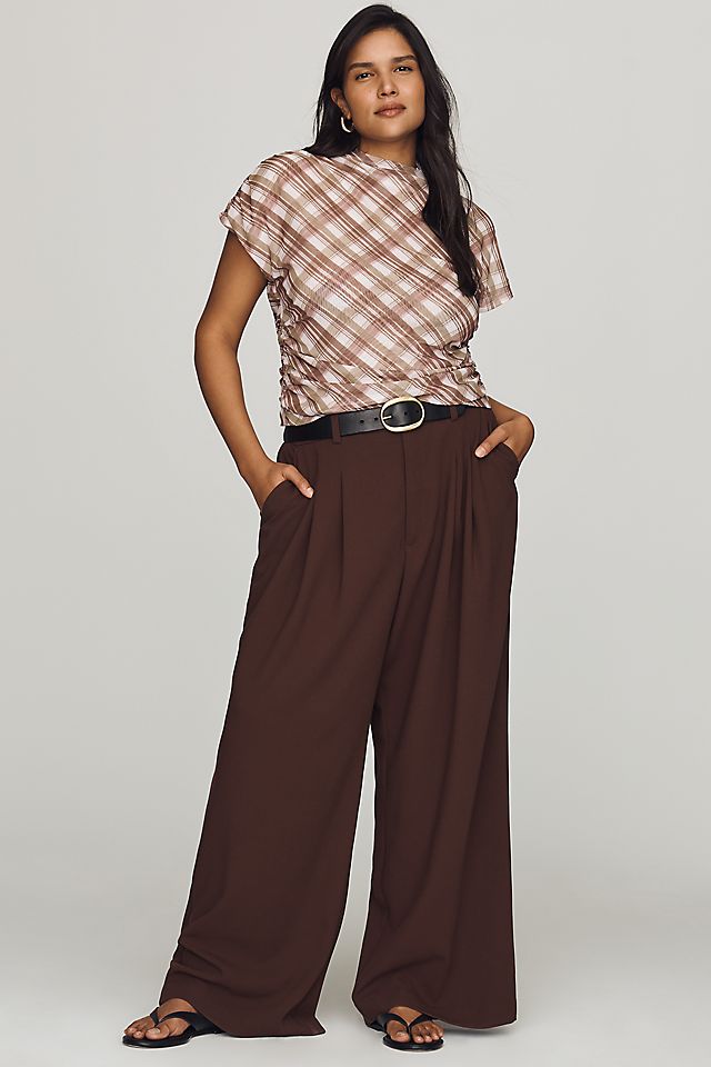 Maeve Ruched Mock-Neck Top
