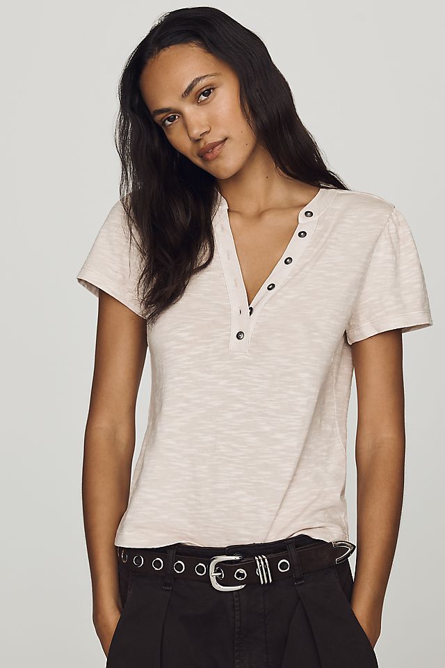Pilcro Cotton Henley Tee