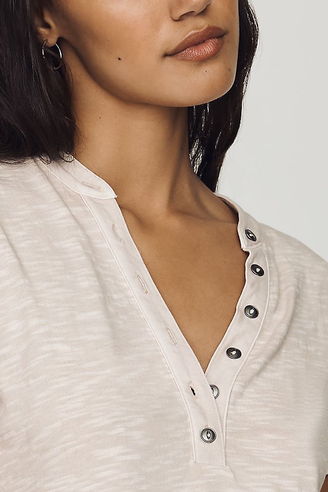 Pilcro Cotton Henley Tee