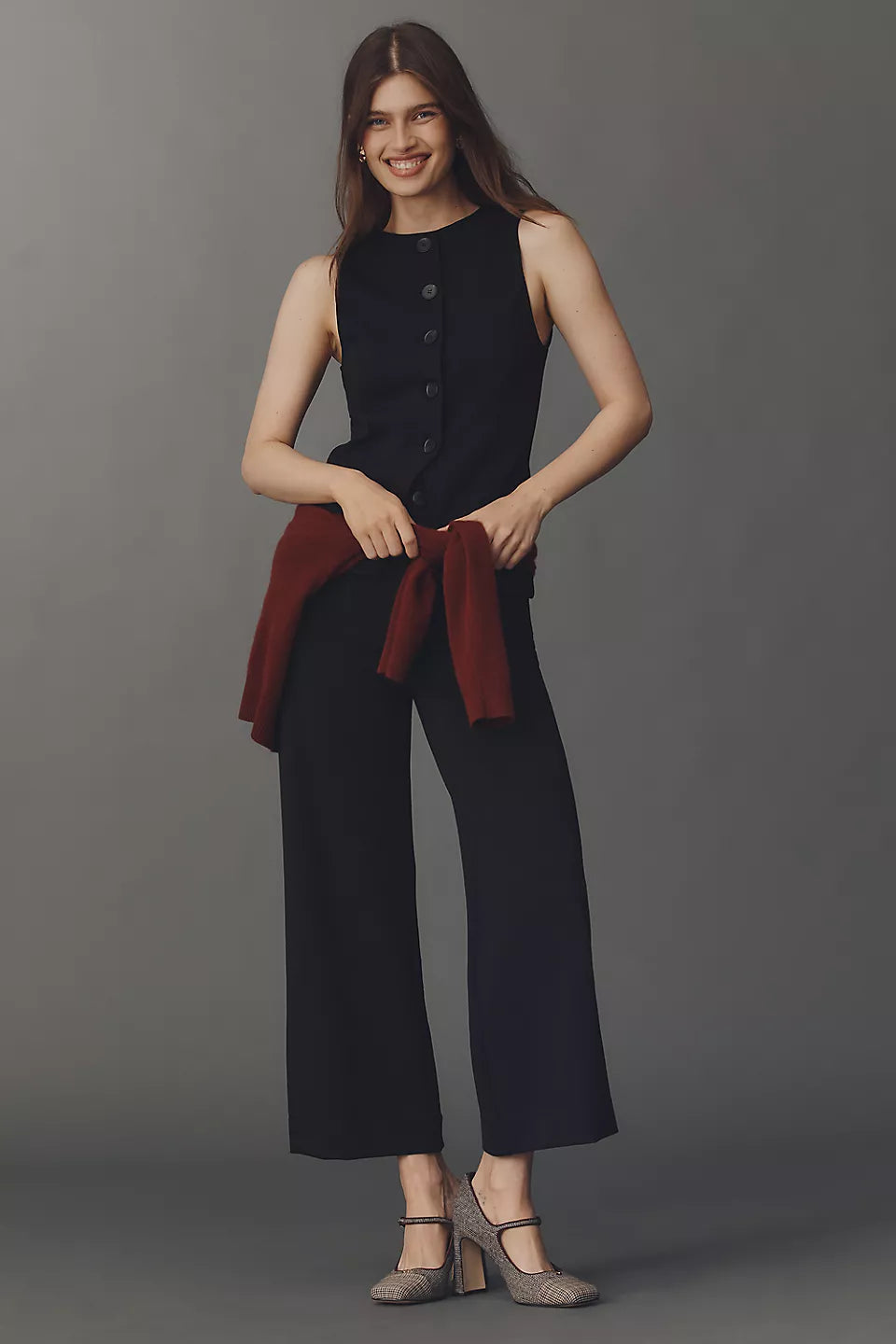 Maeve Button-Front Knit Vest