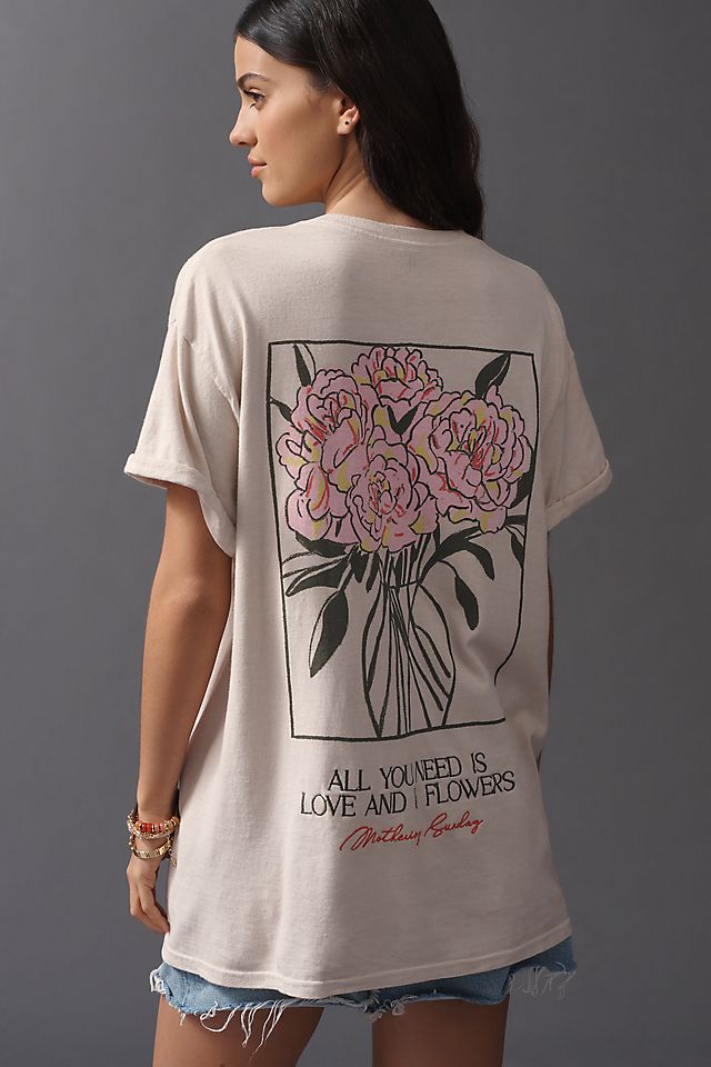 By Anthropologie Love & Flowers Cotton Tee