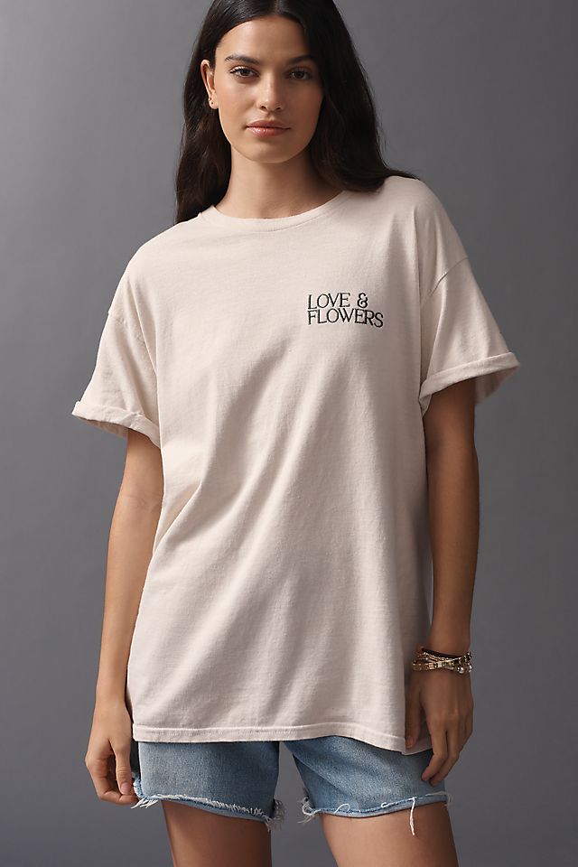 By Anthropologie Love & Flowers Cotton Tee