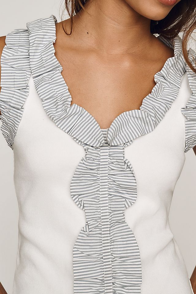 Maeve Cotton Contrast Tank