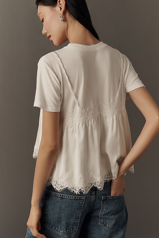 By Anthropologie Layered Twofer Tank Tee