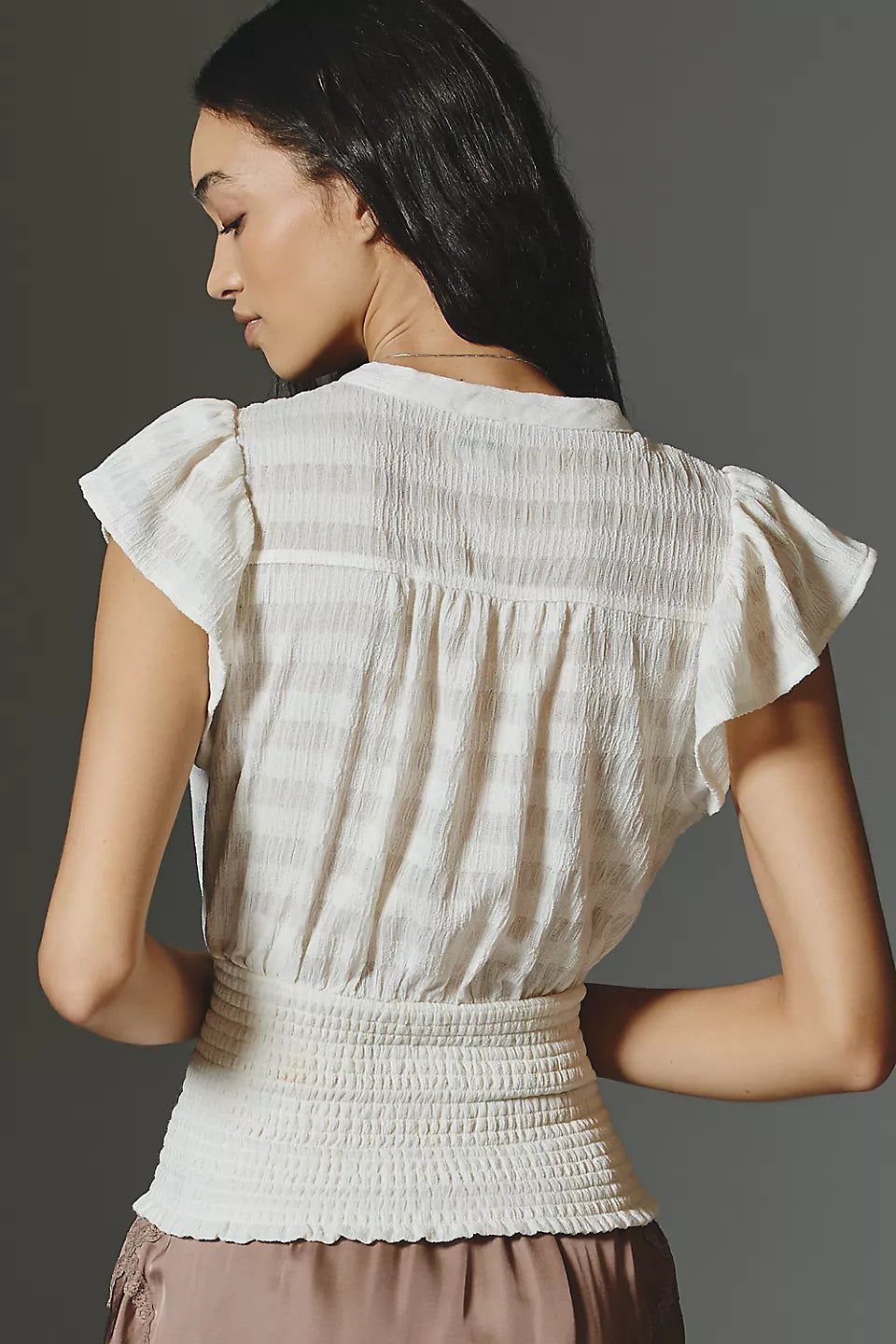 Maeve Market Day Waisted Short-Sleeve Top