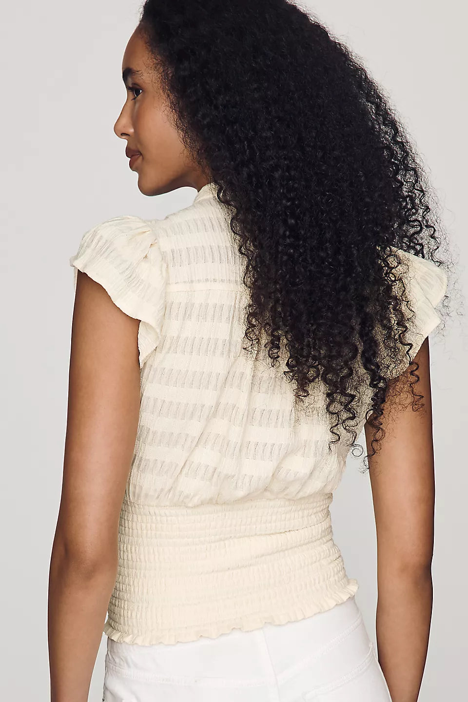 Maeve Market Day Waisted Short-Sleeve Top