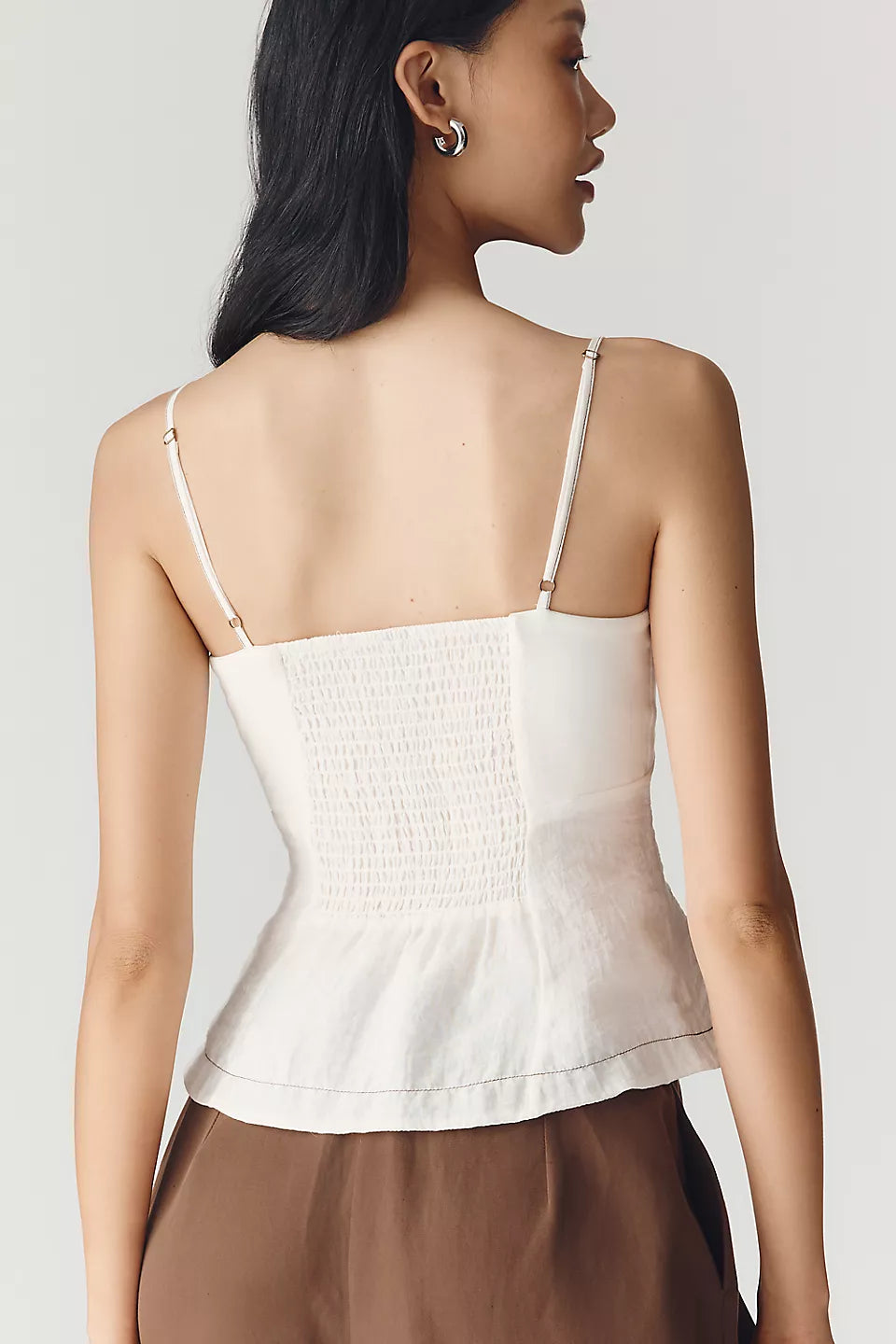 V-Neck Waisted Peplum Tank