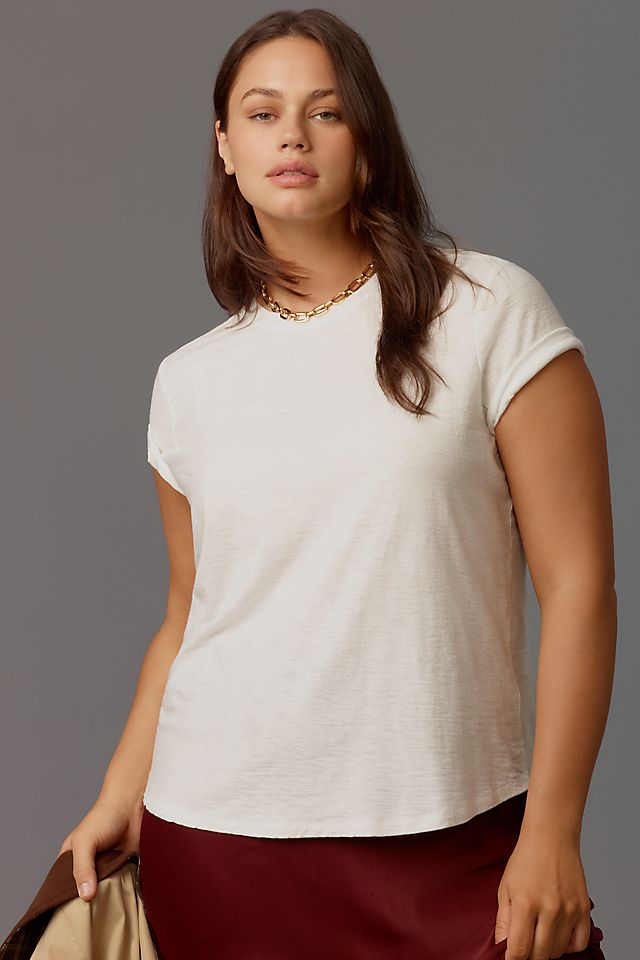Pilcro Bennie Cotton Slim Crew Neck Tee