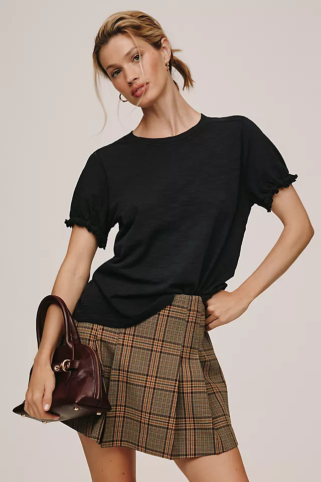 Bennie Cotton Slim Puff Sleeve Tee