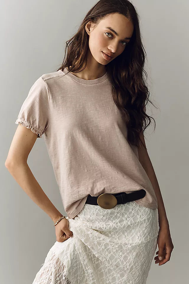Bennie Cotton Slim Puff Sleeve Tee