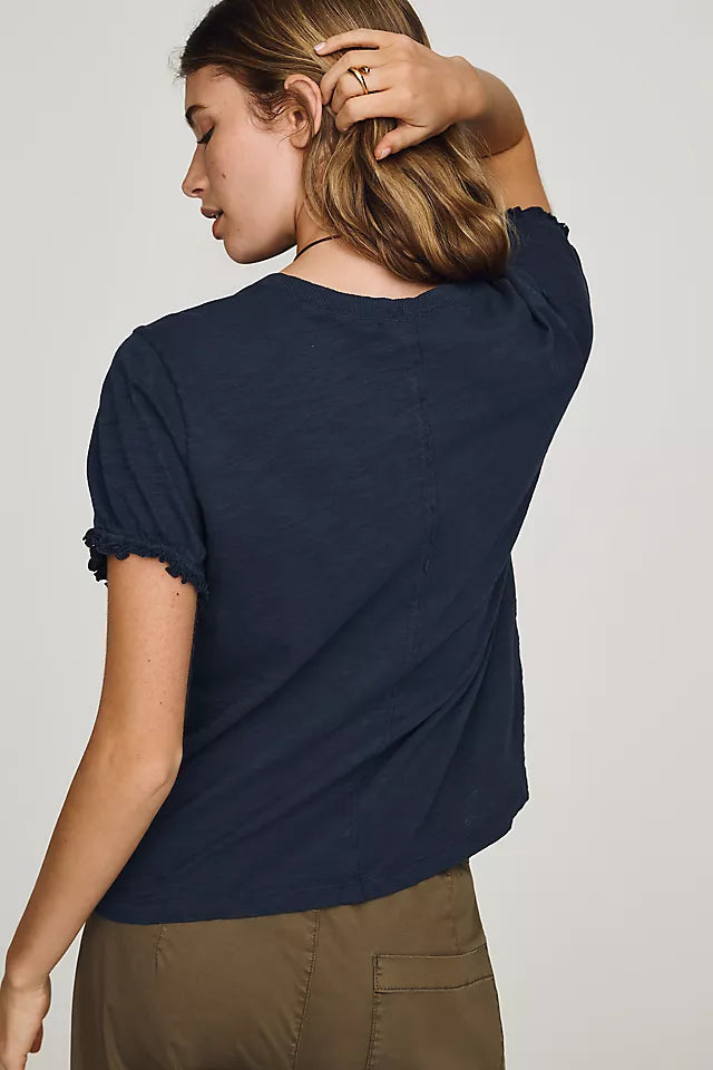 Bennie Cotton Slim Puff Sleeve Tee