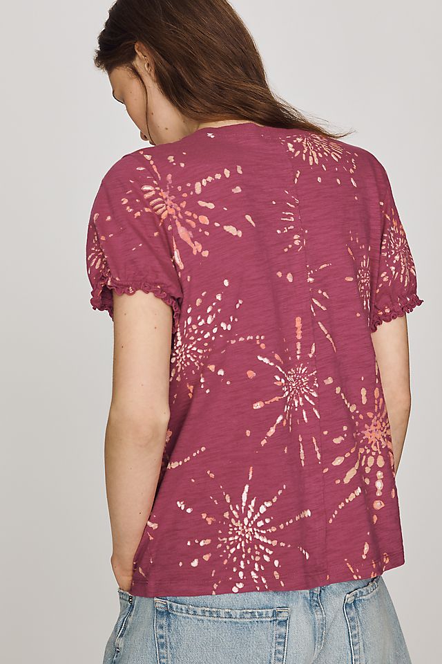 Pilcro Bennie Cotton Slim Puff Sleeve Tee