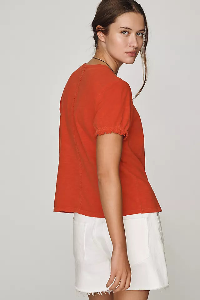 Bennie Cotton Slim Puff Sleeve Tee