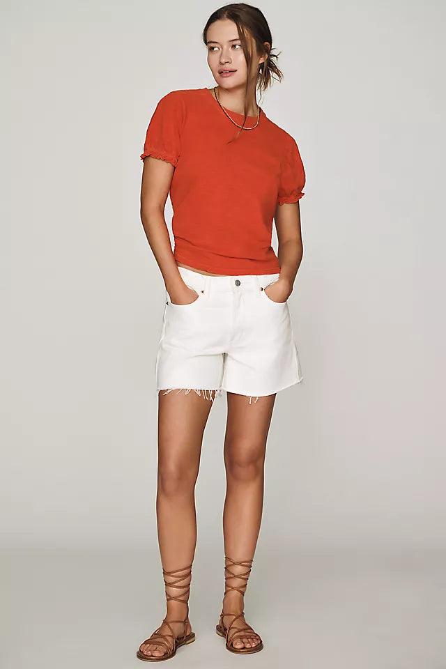 Bennie Cotton Slim Puff Sleeve Tee