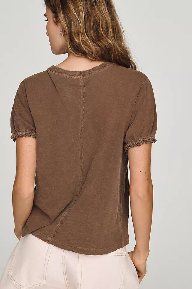 Bennie Cotton Slim Puff Sleeve Tee