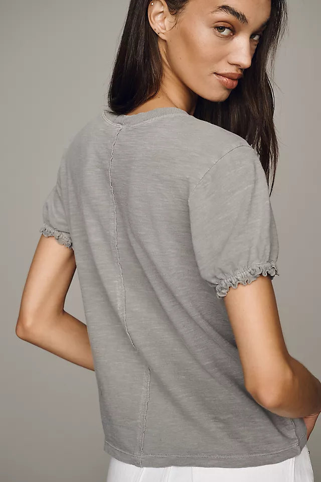 Bennie Cotton Slim Puff Sleeve Tee