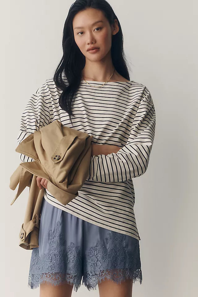 Greer 100% Cotton Relaxed Long-Sleeve Top