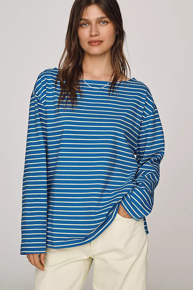Greer 100% Cotton Relaxed Long-Sleeve Top