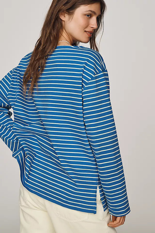 Greer 100% Cotton Relaxed Long-Sleeve Top