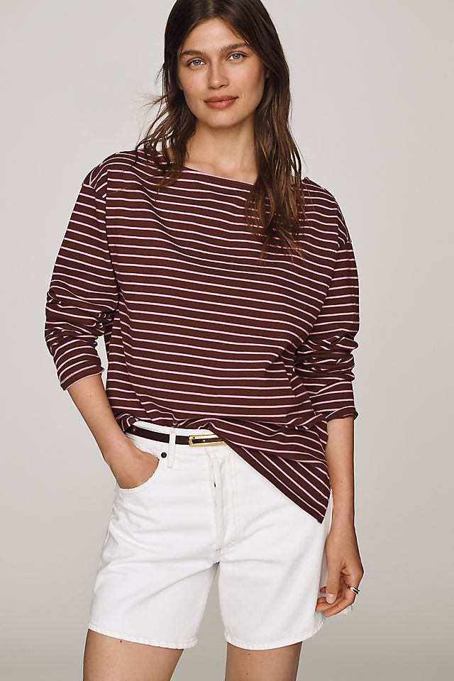 Maeve Greer 100% Cotton Relaxed Long-Sleeve Top