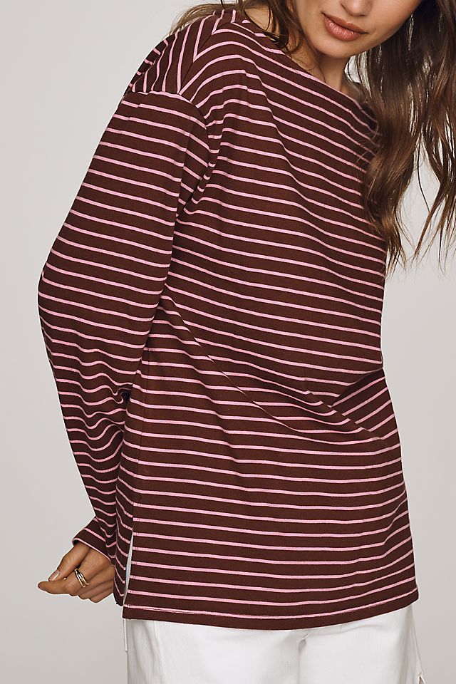 Maeve Greer 100% Cotton Relaxed Long-Sleeve Top