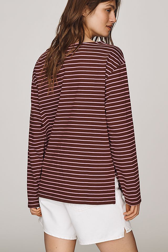 Maeve Greer 100% Cotton Relaxed Long-Sleeve Top
