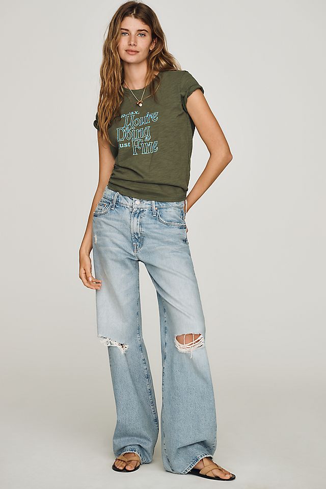 Pilcro Bennie Cotton Slim Crew Neck Tee